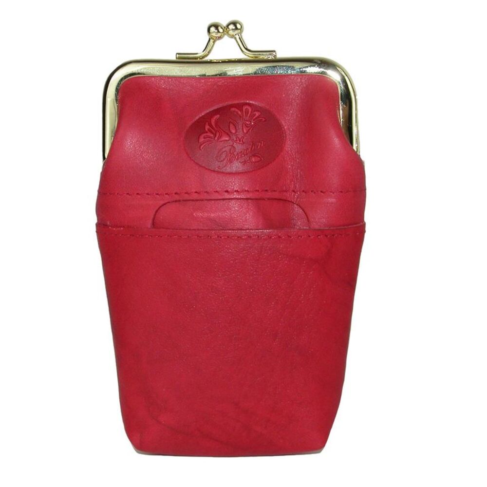 Buxton Women's Leather Framed Cigarette Case Wallet with Floral Emboss